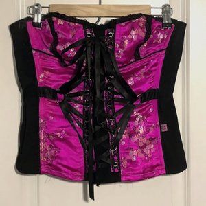 Tripp NYC Magenta & Black Fashion Corset Top